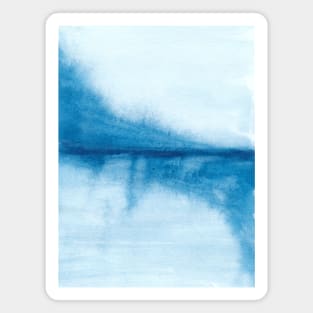 blue landscape abstract watercolor painting Magnet